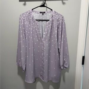 NYDJ Lavender Polka Dot Blouse